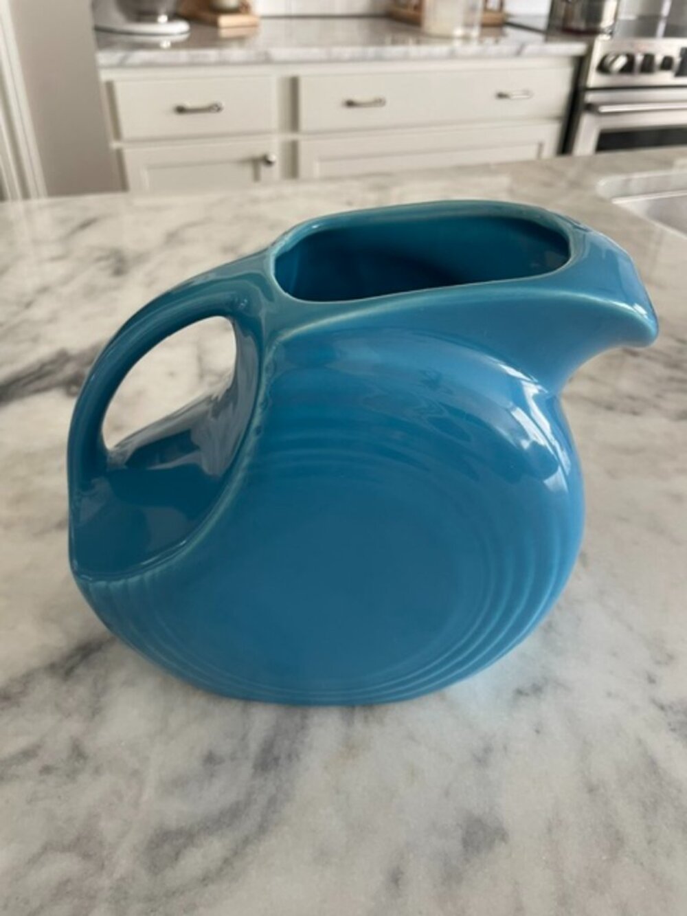 Fiesta Ware Vintage Original Turquiose Water Disc Pitcher Jug